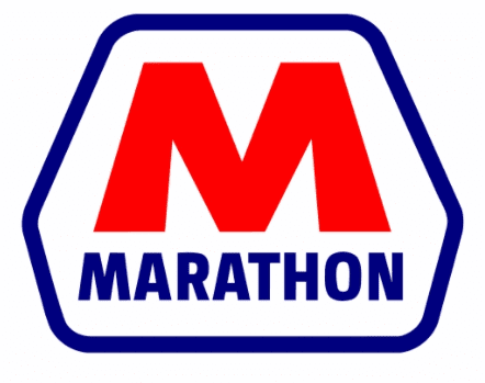 A marathon logo is shown in blue and red.